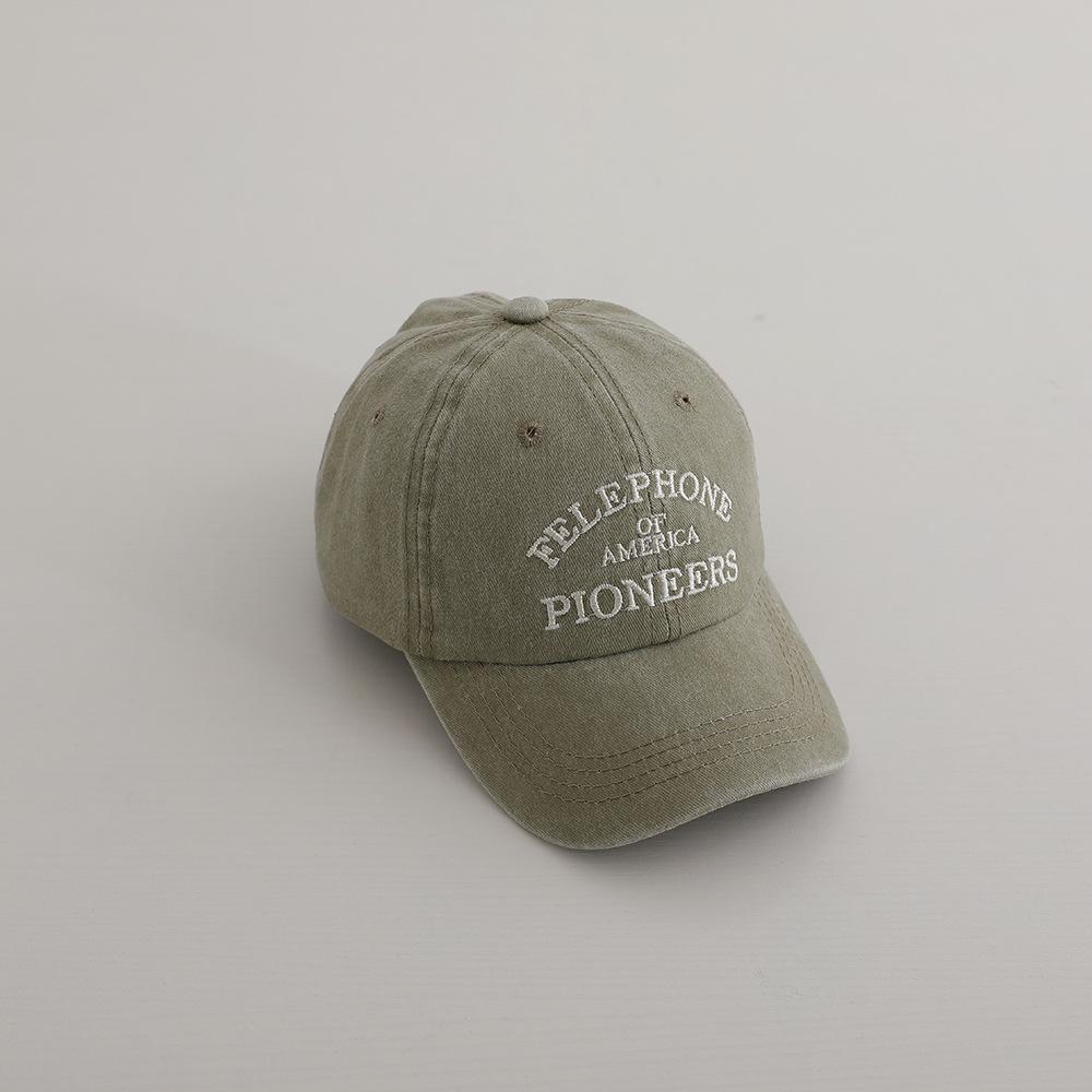 

New Arrival Fashion Boys Embroidered Letter Baseball Cap Kids Denim Sun Hat UV Protection Peaked Caps 3-8Y 3-8Y светло-зеленый