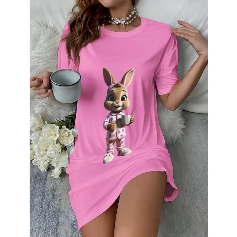 Summer Ladies 3D Printed Short Sleeve Dress Fashion Versatile Trend Breathable Casual