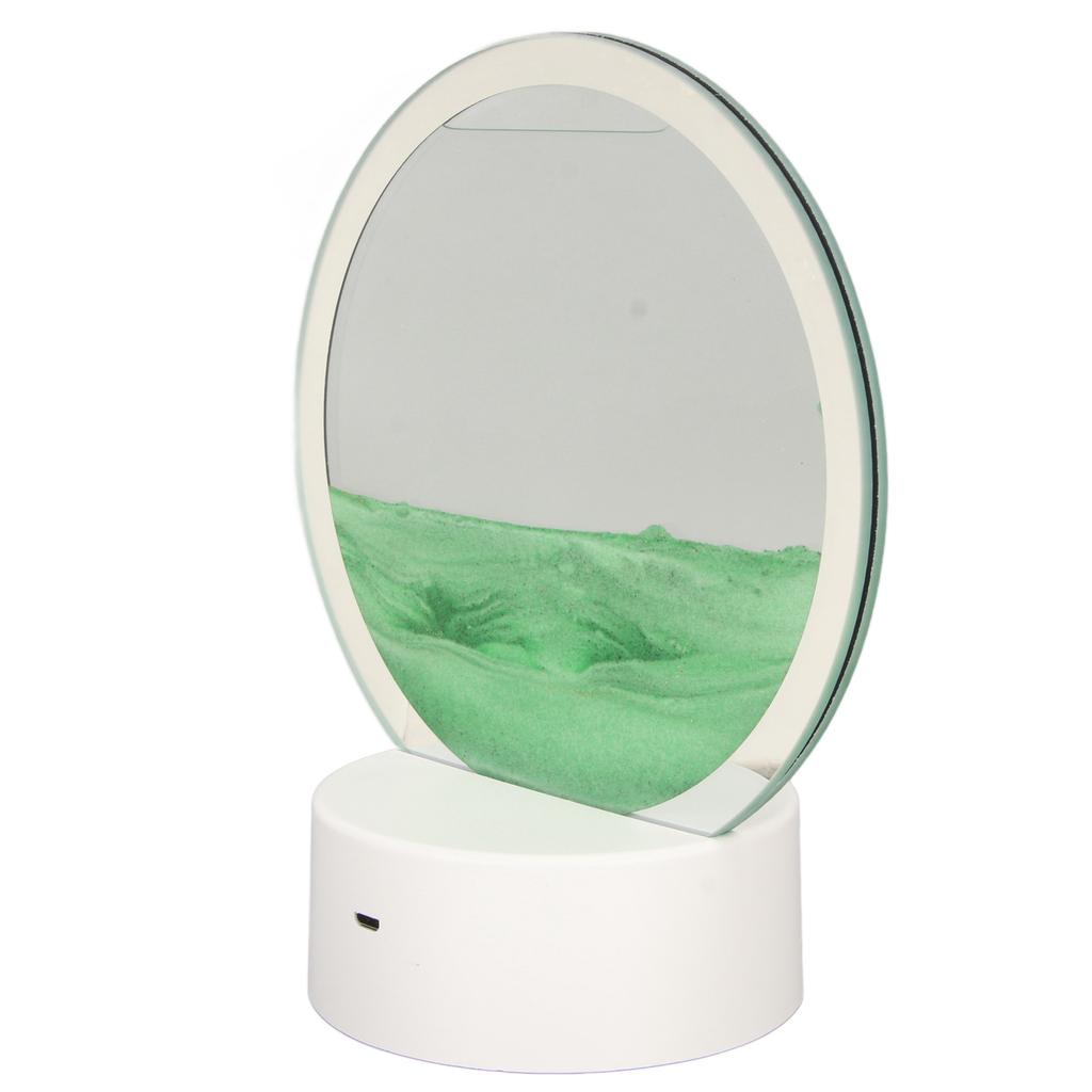Moving Sand Art Round Frame 3D Transparent Glass Battery USB Powered Lights Dynamic Sand Picture for Family Cafe