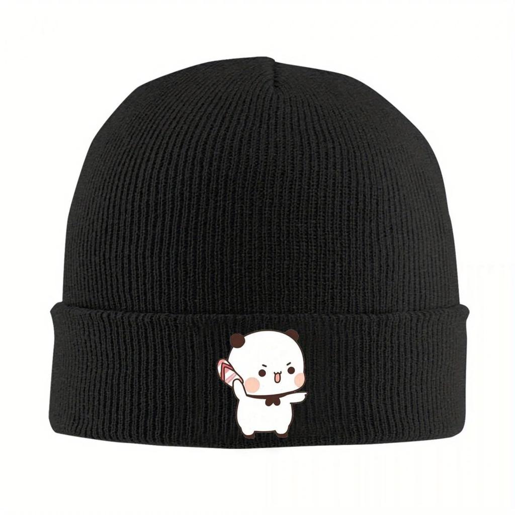 New Cute Bubu Is Throwing Flip-flops At Dudu Warm Knitted Cap Fashion Bonnet Hat Autumn Winter Outdoor Beanies Hats for Unis
