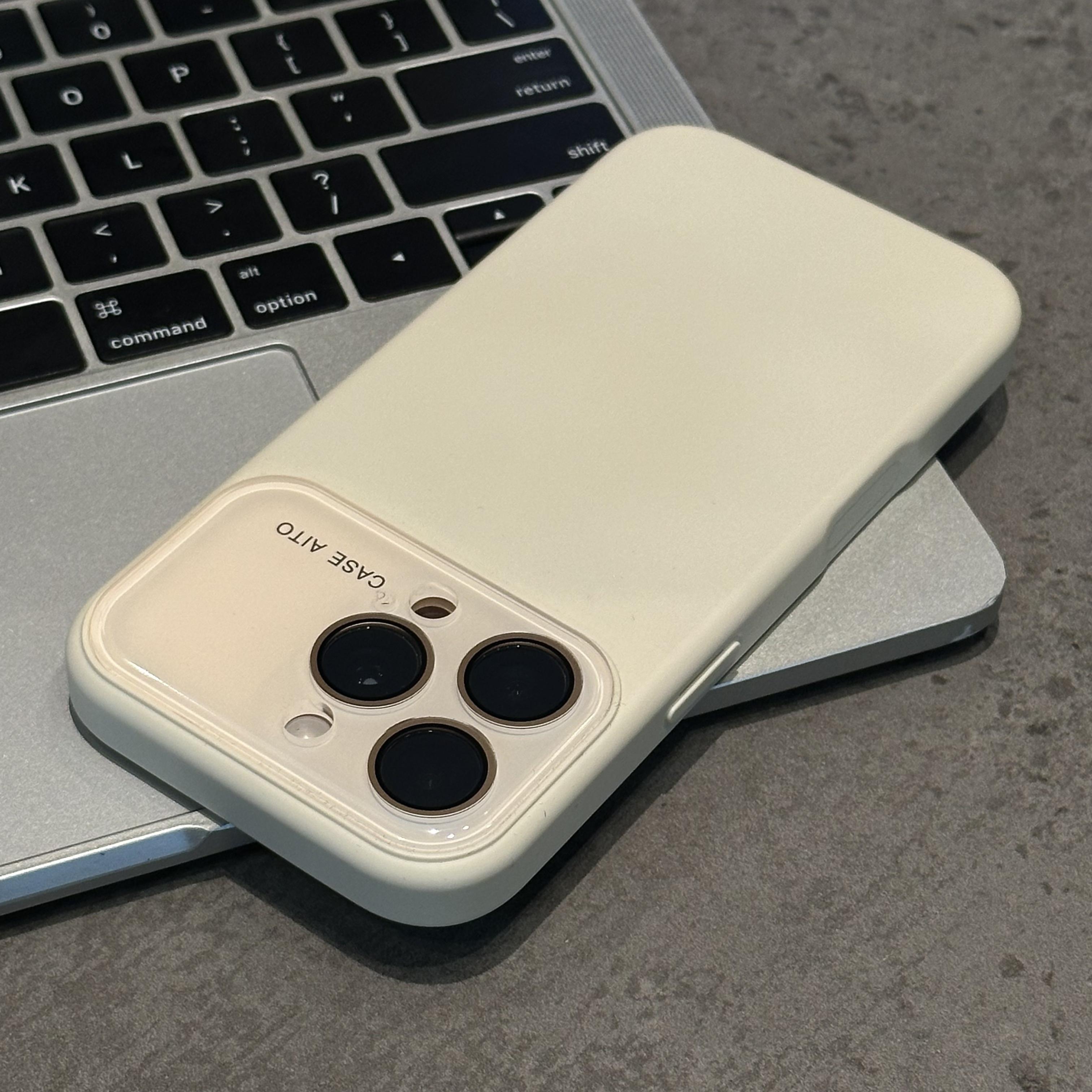 

Секунды Меняются На Защитный Чехол-Кейс из Стекла с Большим Окном для iPhone 17 Pro Max для iPhone 17 Pro Air 16 15 14 13 12 Чехол из Жидкого Силикона iPhone17 Pro Max бежевый