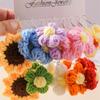 Fashion Colorful Flower Drop Earrings for Women Handmade Knitted Flower Dangle Hooks Earrings Girls Party Holiday Jewelry Gifts