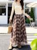 Fei Yuan Women's Lightweight Plaid Color Block Wide-Hem Skirt - Early Spring Fashion