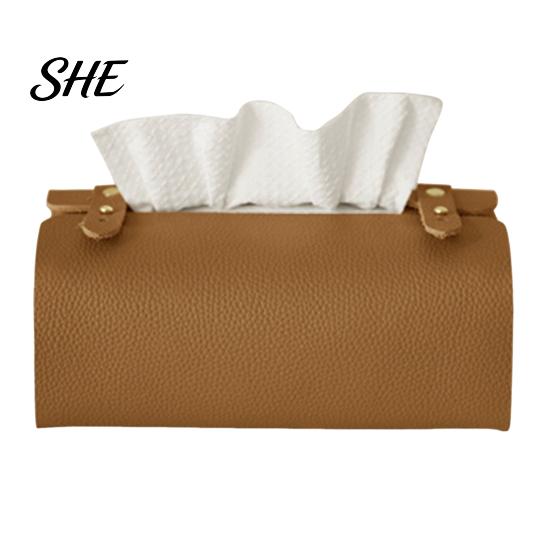 Multipurpose Tissue Organizer Faux Leather Box, Minimalist Napkin Holder for Living Space Saving Storage Box Room Desk, Decorative Dispenser
