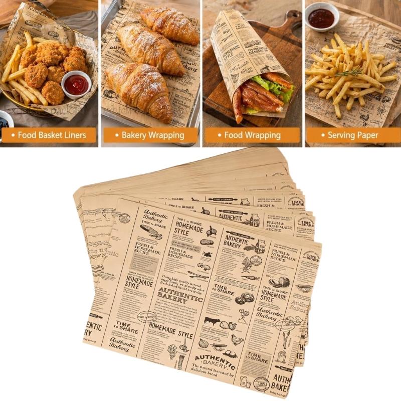 Sandwich Wrapping Paper Heavy Duty Delis Paper Greaseproof Parchment Paper for Wrap Bread,Sandwic Food Basket Liner