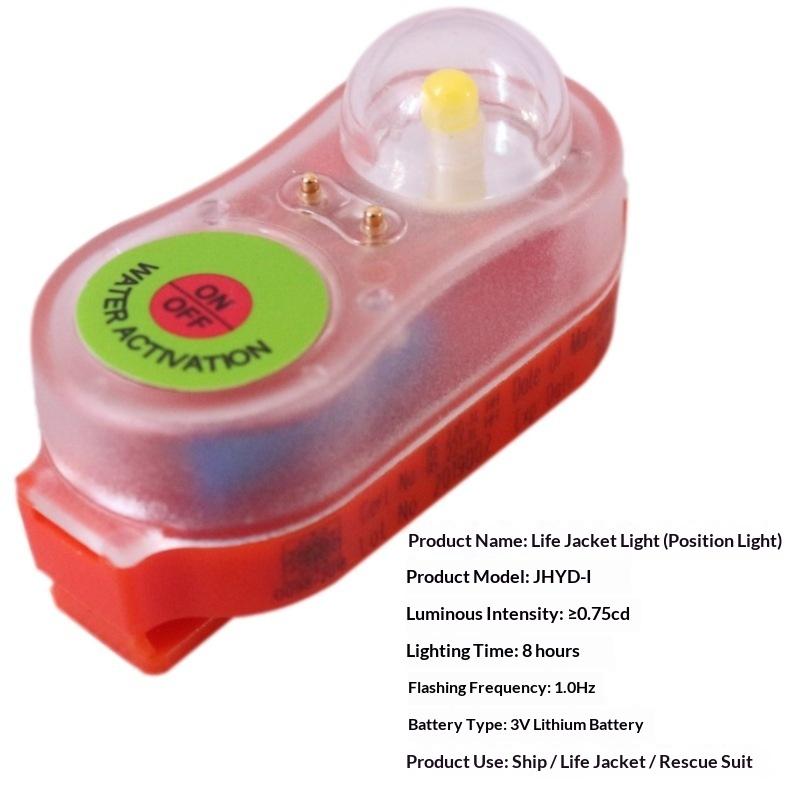 Waterproof LED Life Jacket Light Seawater Activated Safety Emergency Lamp with Long Battery Life for Marine Outdoor Use