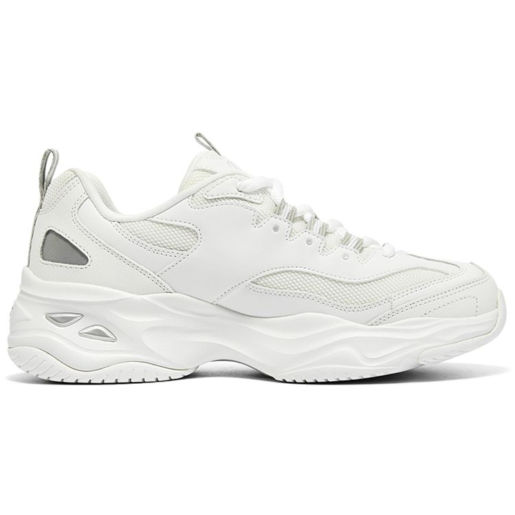 Skechers DLites 4.0 Fabric Synthetic Leather Comfortable Shock Absorption Low-Top Dad Shoes Women Sneaker White 149492-WGY