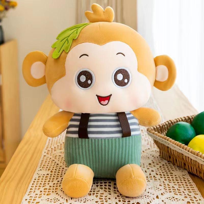 

Plush toy little monkey doll cross-border cartoon children s soothing pillow cute doll grab machine doll 23cm зелений