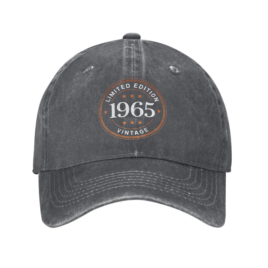 Vintage 1965 Limitovaná edice Praná baseballová čepice Stylová sluneční trucker čepice Letní pánská dámská Lov Kempování Baseballové čepice