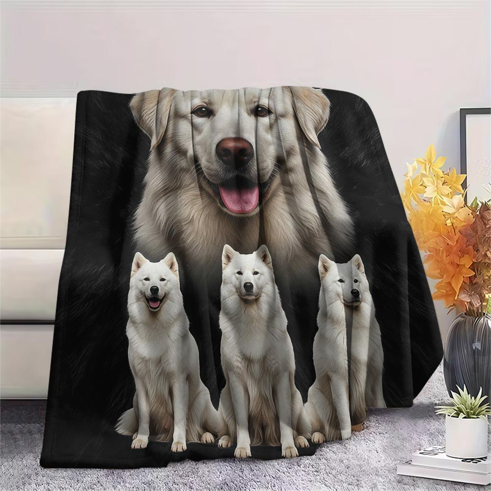 1PC Cute pets Print Flannel Blanket, High quality Comfortable for All Seasons, Home Decor, Warmth and Comfort, Perfect for Christmas Gifts