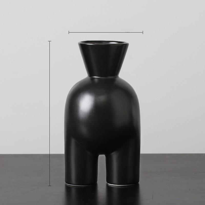 

Ins Абстрактное искусство Имитация человеческого тела Керамическая маленькая ваза Орнамент Цветочная композиция Сухоцветы Гостиная Обеденный стол Украшение дома Black B