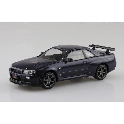 Aoshima Bunka Kyozai 1/32 Scale The Snap Kit Series Nissan R34 Skyline GT-R Midnight Purple III Pre-Colored Plastic Model Kit 11-C