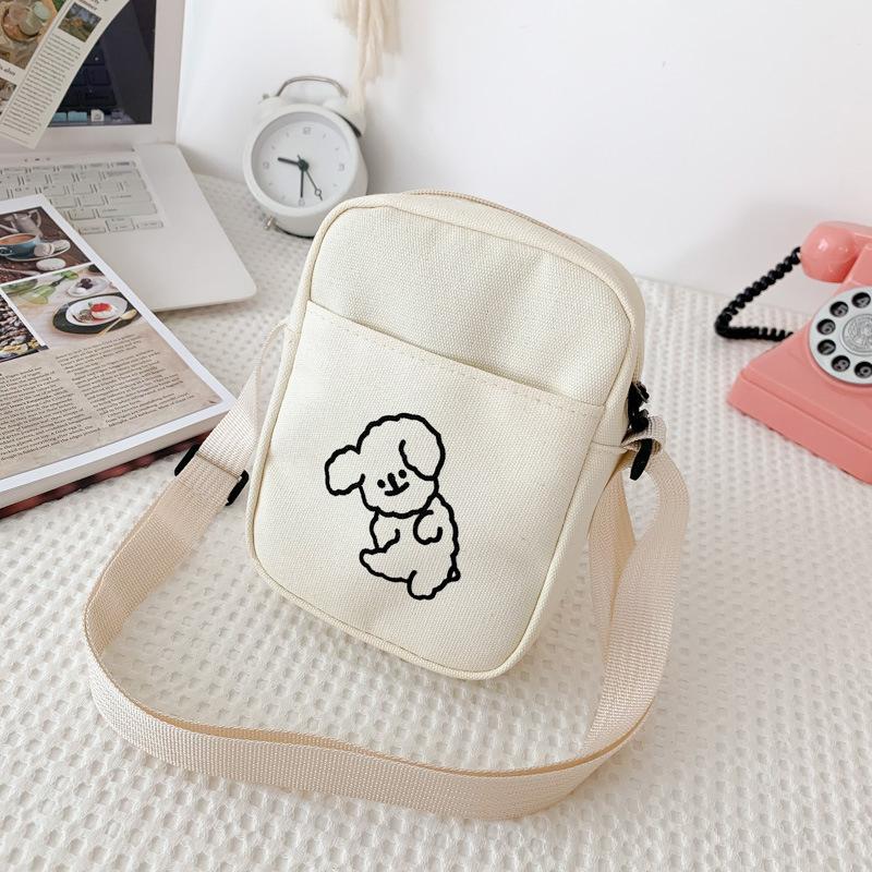 Fashionable Female Cute Crossbody Bag New Versatile Mobile Phone Canvas Bag