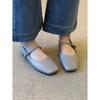 Simple square head, light mouth, one word with versatile French retro flat Mary Jane shoes