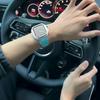 Luxury Modification Kit For Apple Watch 8 7 44mm 45mm 40mm 41mm Stainless Steel Case Rubber Sports Strap For IWatch Series 6 5 4