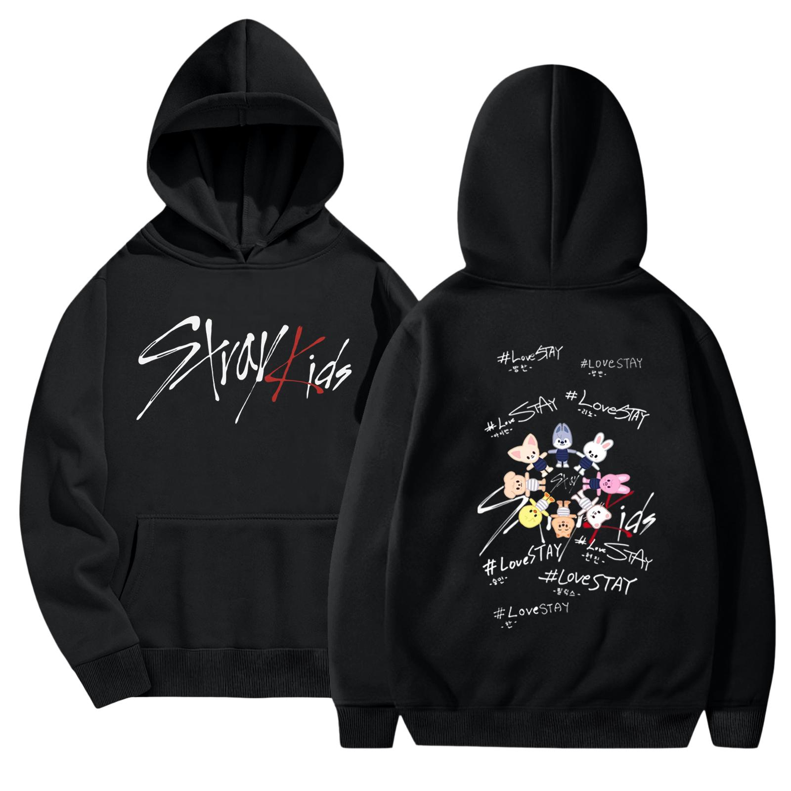 Unisex Fashionable Casual Long Sleeved Loose Printed Hooded Sweatshirt XL