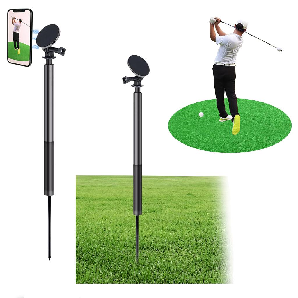Golf-Monopod-Selfie-Stick mit Erdspieß für Golfschwünge, höhenverstellbarer magnetischer Golf-Handyständer für Magsafe-Kameras