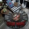 Custom Name,Atletico Grit round rug,Rugfor Living Room Bedroom Playroom ,Non-slip Floor Mat,Holiday and Birthday Gifts.chl