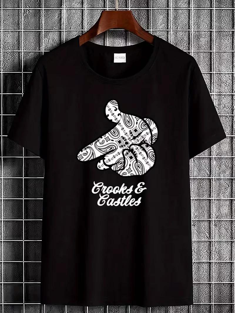 Red Crooks And Castles Men’s Black Graphic T Shirt XL Peace Logo Crew Tee Top 2XL