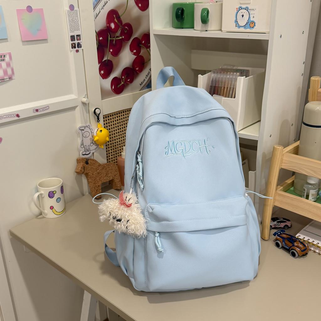 Schoolbag schoolbag female Harajuku simple letter student 1011 summer new large-capacity junior high school student casual backpack