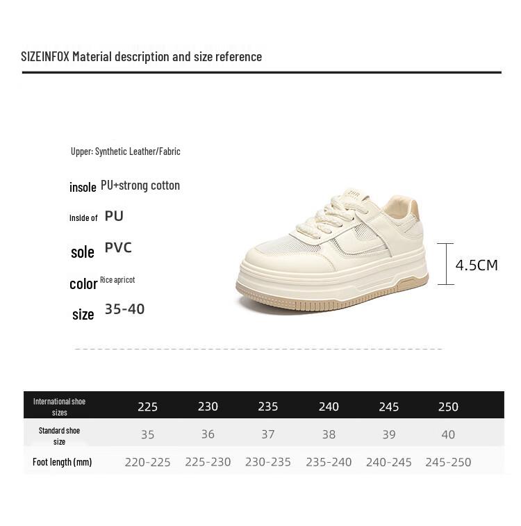 ZHR Damen Atmungsaktive Plateau-Sneaker mit Netzstoff