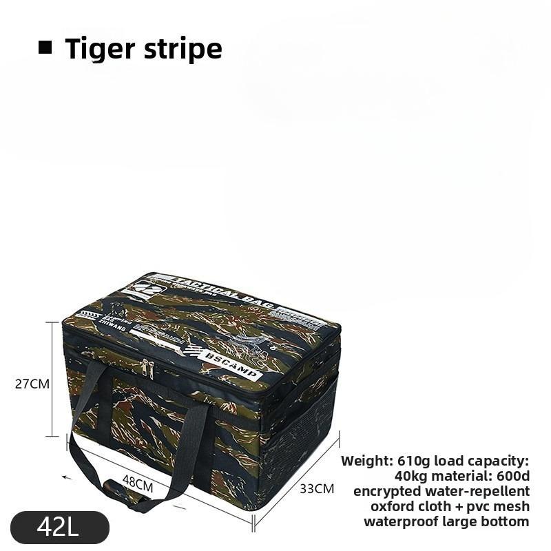 30-42L Tactical Camping Storage Bag Insulated Folding Box Waterproof Picnic Tableware Field Equipment Outdoor Gear Organizer