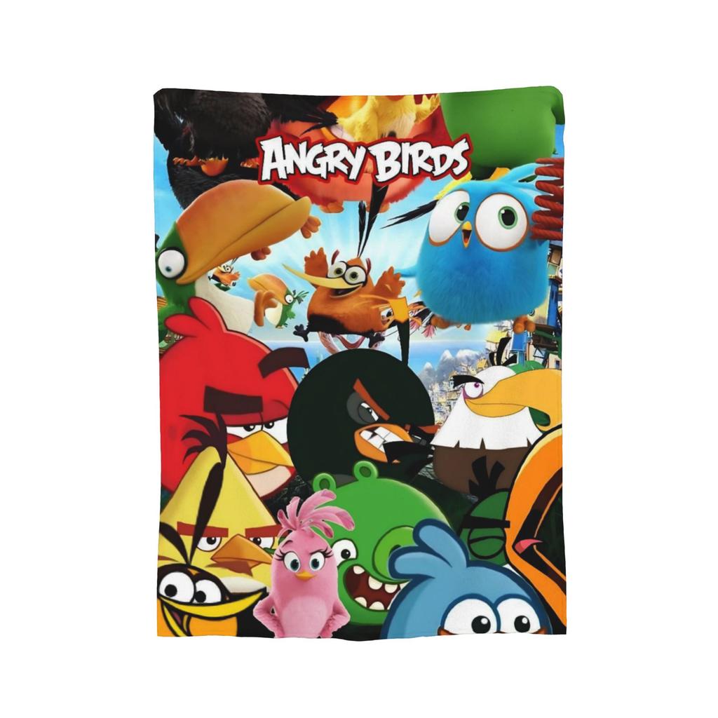 A-Angry Anime B-Birds Games Red Fleece Throw Blankets Blanket for Bedding Car Super Warm Bedspread,