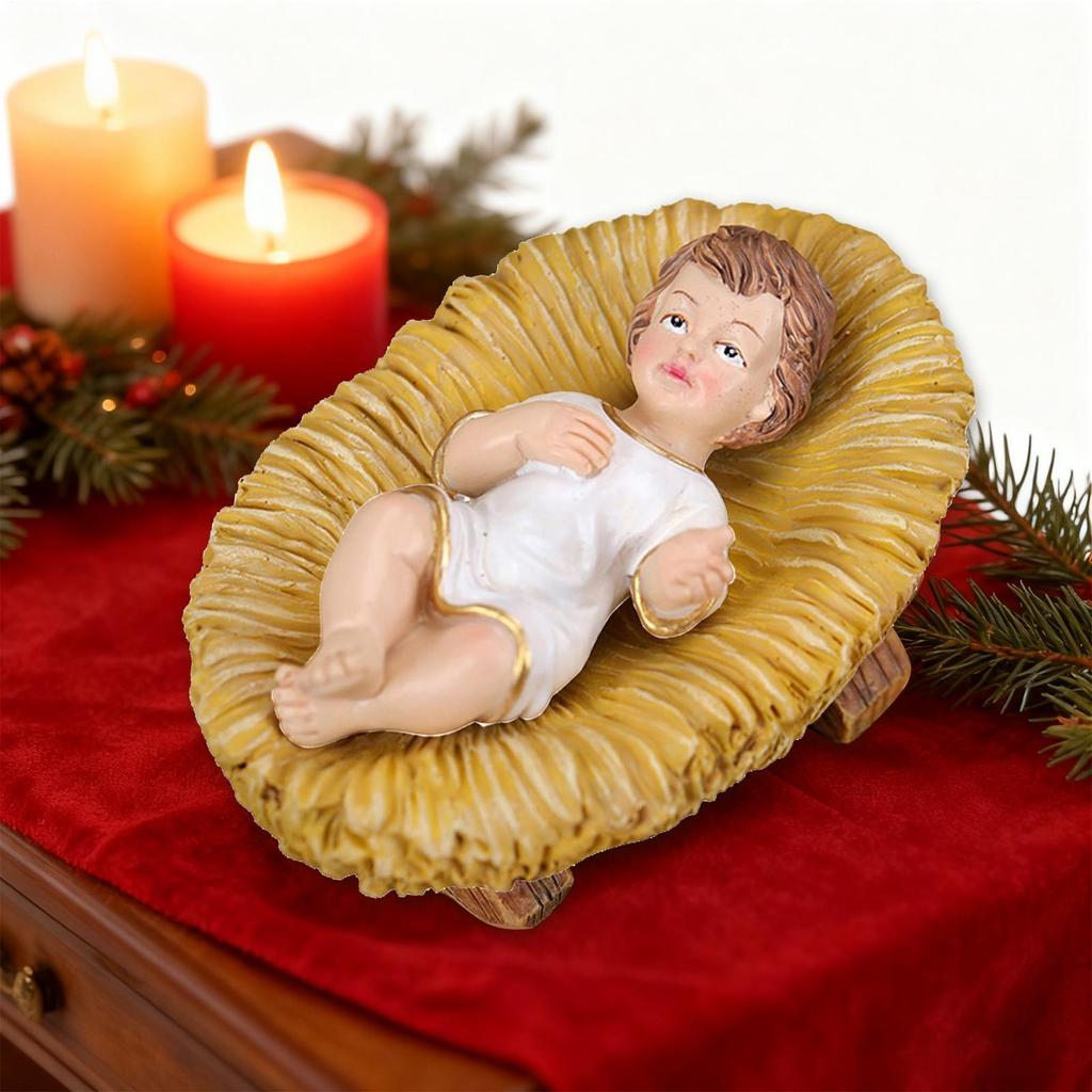 Weihnachten Baby Jesus Christus in Krippe Weihnachtskrippe Baby Jesus Figuren Set Kirche Krippe Bastel Dekoration