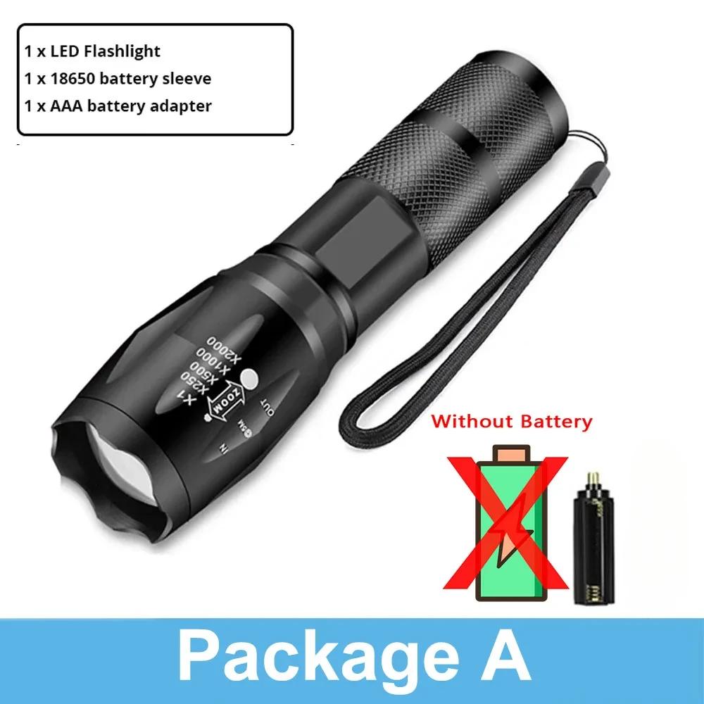 High Power Led Flashlights Zoomable Camping Torch With T6 LED Lamp Beads Waterproof 5 Lighting Modes Multi Function USB Charger