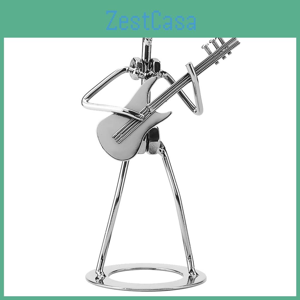 Ornaments Musician Collectible Player Figurine Gift Iron Guitar Player Figurine Decoration