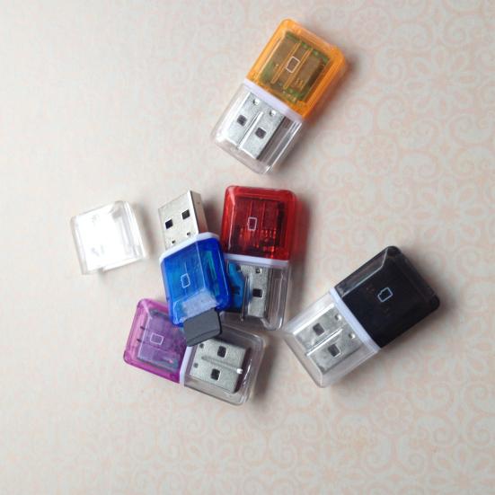 USB 2.0 Card Reader Transparent Type-c Interface Plastic Portable TF Card Reader for Laptop
