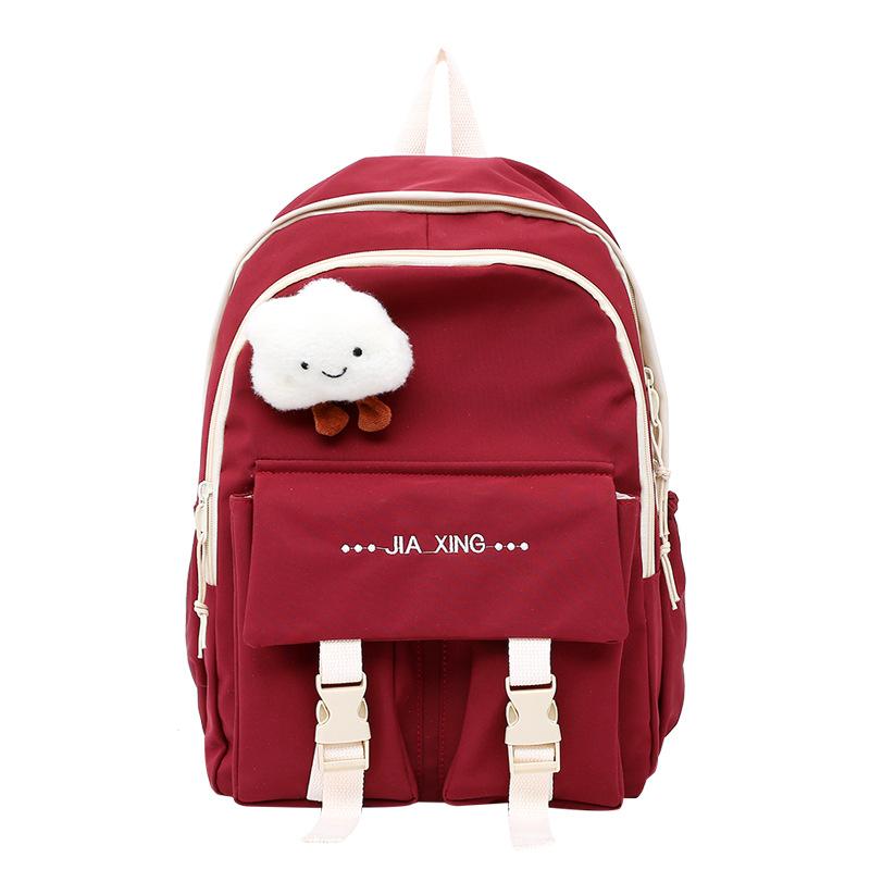 Schoolbag Korean Version Ins New High-value, Fresh and Sweet Contrasting Backpack, Lightweight and Large-capacity Backpack for Junior and High School