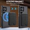 For Samsung Galaxy S23 Ultra Magnetic Case Detachable Card Holder Leather+TPU Mobile Cover