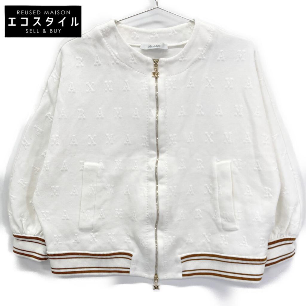 Max Mara 2319110332 CARTONE BURSON JACQUARD LOGO Jacket 38 whiteUsed