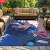 Anime Wolf Boy Area Rug, Blue Beast Theme Non-slip Floor Mat,Decorative Carpet for Gaming Room Bedroom, Washable Home Decor Gift