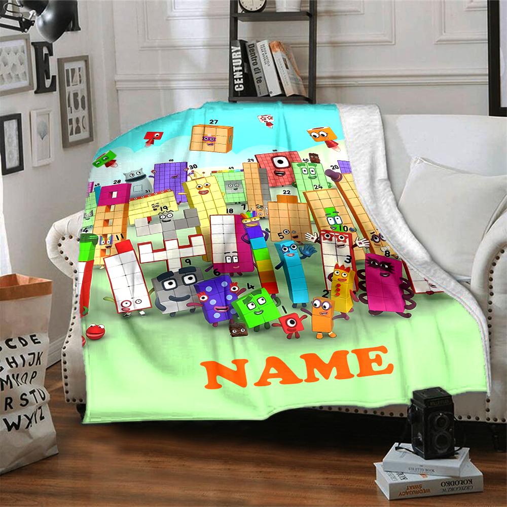 Custom Name City Colorful Cubes Party Blanket For Couch Bed Plush Cozy Fuzzy Blanket Super Soft Warm Blankets For Fall And Winter 0916152