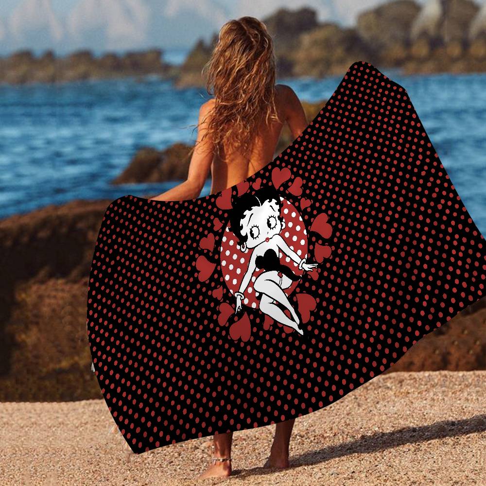 Cute B-BettyS Boop Microfiber Blanket Quick Drying Beach Towels Oversized Printing Super Absorbent Pool Towel Blanket