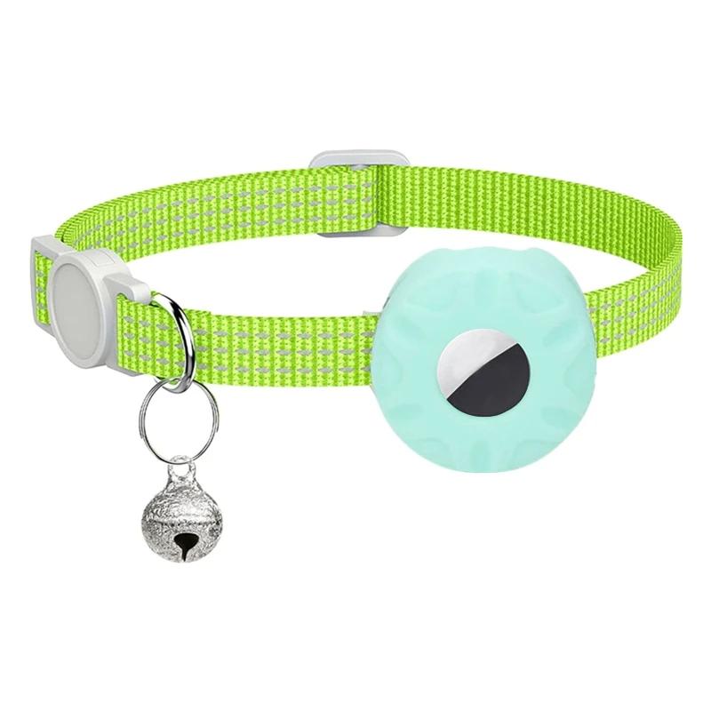 Pet Collar for Air Tags Shock & Water Proof Protective Holder for GPS Trackers Glows In the Dark Fits for Small Dogs