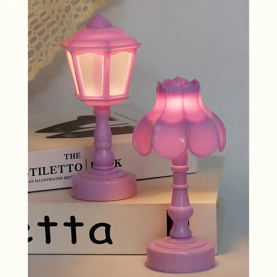 Touch Control LED Night Light - Mini Street Lamp Style,Battery Powered Table Lamp,Bedroom Desk,Cute Decorative Nightlight,Modern