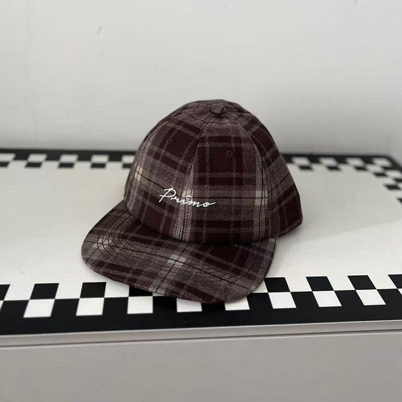 Street Dance Hat With Check Patterns And Letter Design For Summer Casual Style