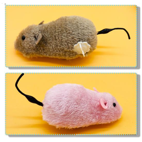 Wind-Up Mouse Cat Toy Realistic Furry Mouse Interactive Pet Toy Funny Moving Mouse for Chasing And Pouncing Play Stimulates Indoor Hunting Instincts