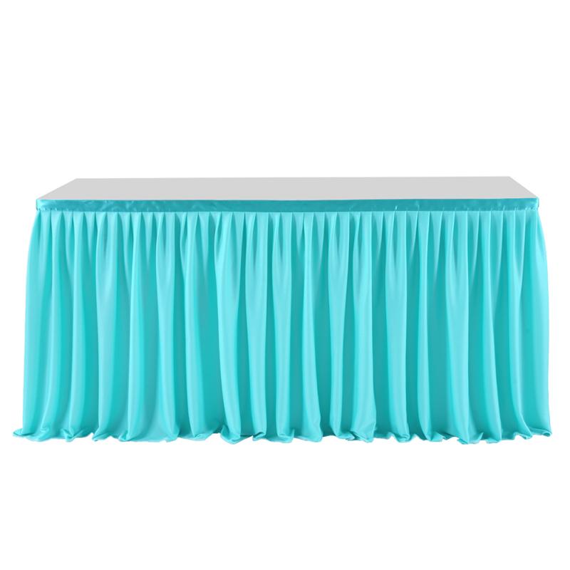 Table Skirt Pleated Ruffle Tablecloth For Wedding Birthday Party Baby Shower Table Decoration