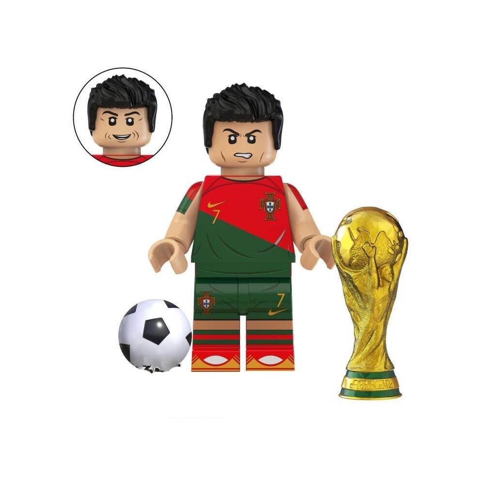 (Cristiano Ronaldo)Mini Football Player Figure Toy Cute Cartoon Building Block For Children