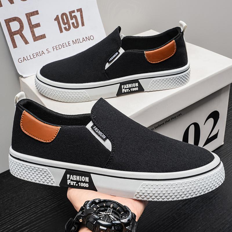 Men 's Casual Four Seasons Fashion Canvas Skateboarding  Students Comfortable Sneakers Boys Trending Soft Sole Breathable Shoes