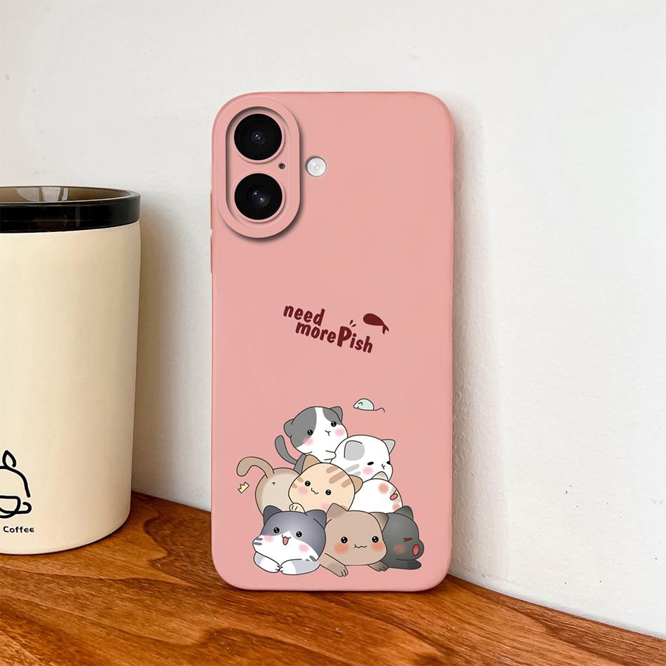 For iPhone 17 Pro Max / iPhone Air Phone Case Lovely Cartoon Liquid Silicone Full Coverage Anti Drop Bumper For iPhone17 Fundas