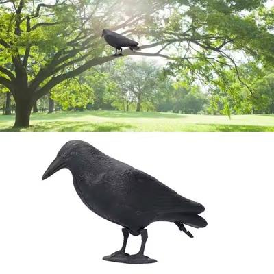 Simulated Black Crow Feathered Animal Halloween Prop Plush Crow Ghost Festival Ornament Horror Decor Crafts Fun Essential Item