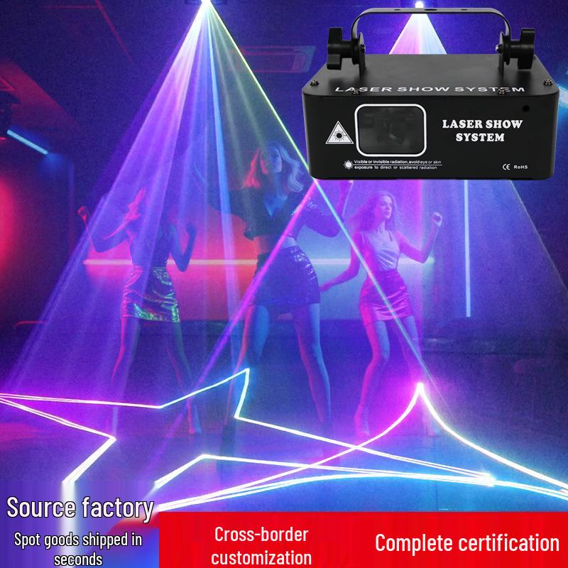 

Одноголовый полноцветный лазерный свет с анимационными и стробоскопическими эффектами для атмосферы KTV и сцены US Standard