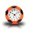 1pc Soccer-Themed Alarm Clock with Vibrant Soccer Ball Design - Sporty White ABS Plastic, Battery-Powered, Alarm & Music Ringtones