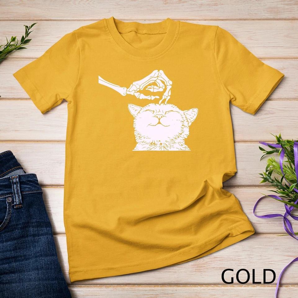 Cat Skeleton Hand Lazy Halloween Costume Cool Bones Kitten Unisex T-shirt 3 3XL