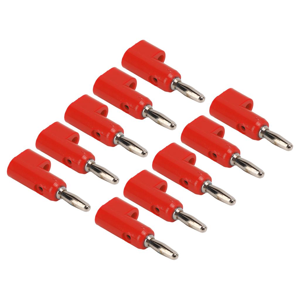 10PcsCelsiusSet 4mm Solderless Banana Plug Stackable Open Screw 30V AC‑60V Maximum 24A for Electronics Industrial Equipment